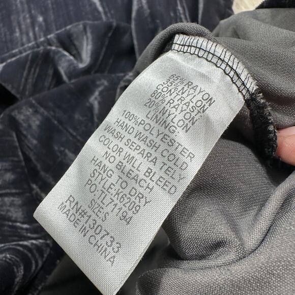 Umgee Floral Burnout Velvet Shift Puff Sleeve Boho Fairy Chic Goth Dress Small - Picture 10 of 14